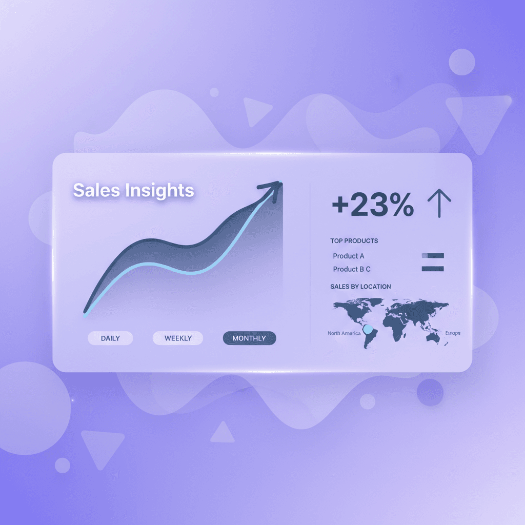 Sales performance dashboard with trend visibility