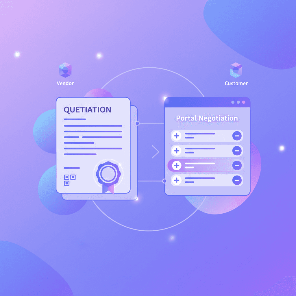 Interactive quotation portal with customer negotiation and digital verification