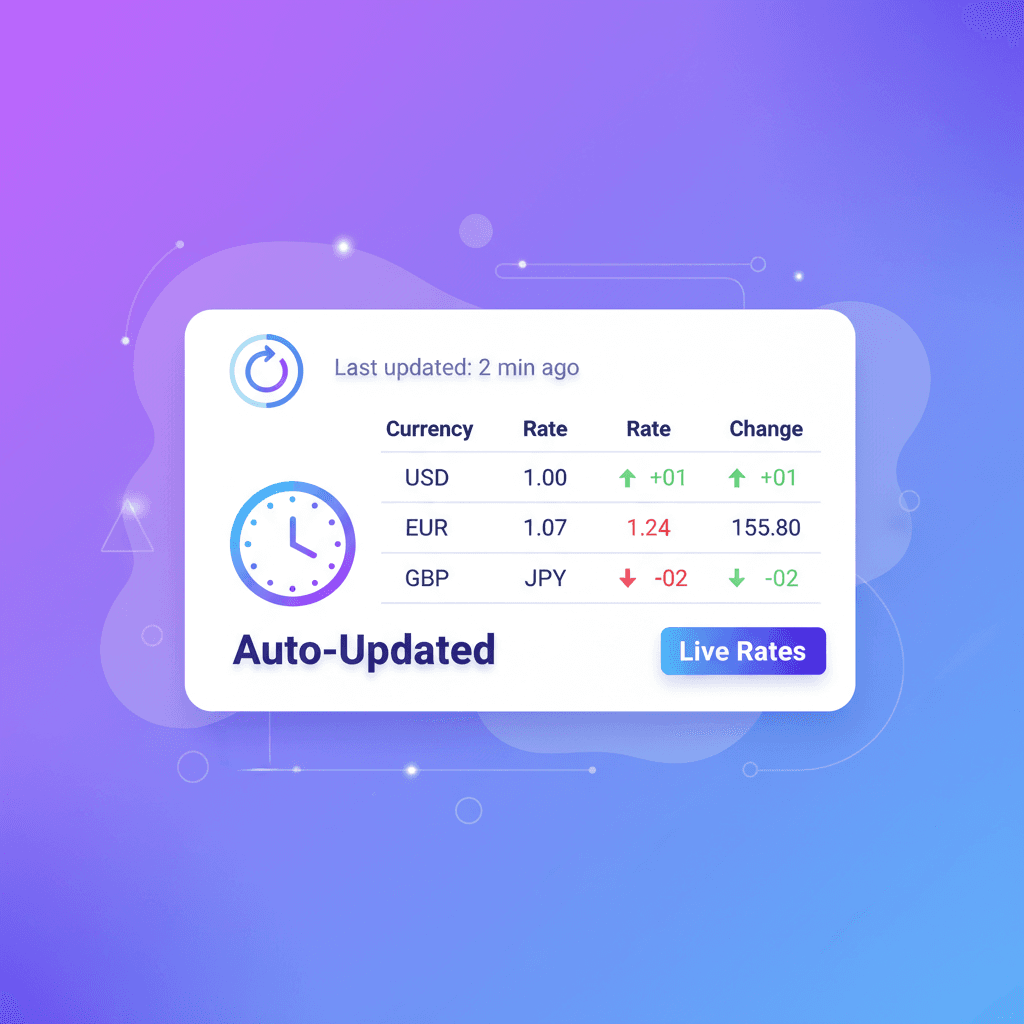 Exchange rate management dashboard