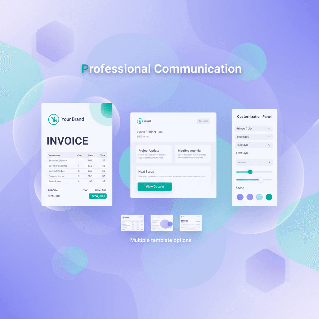 Professional invoice and email templates