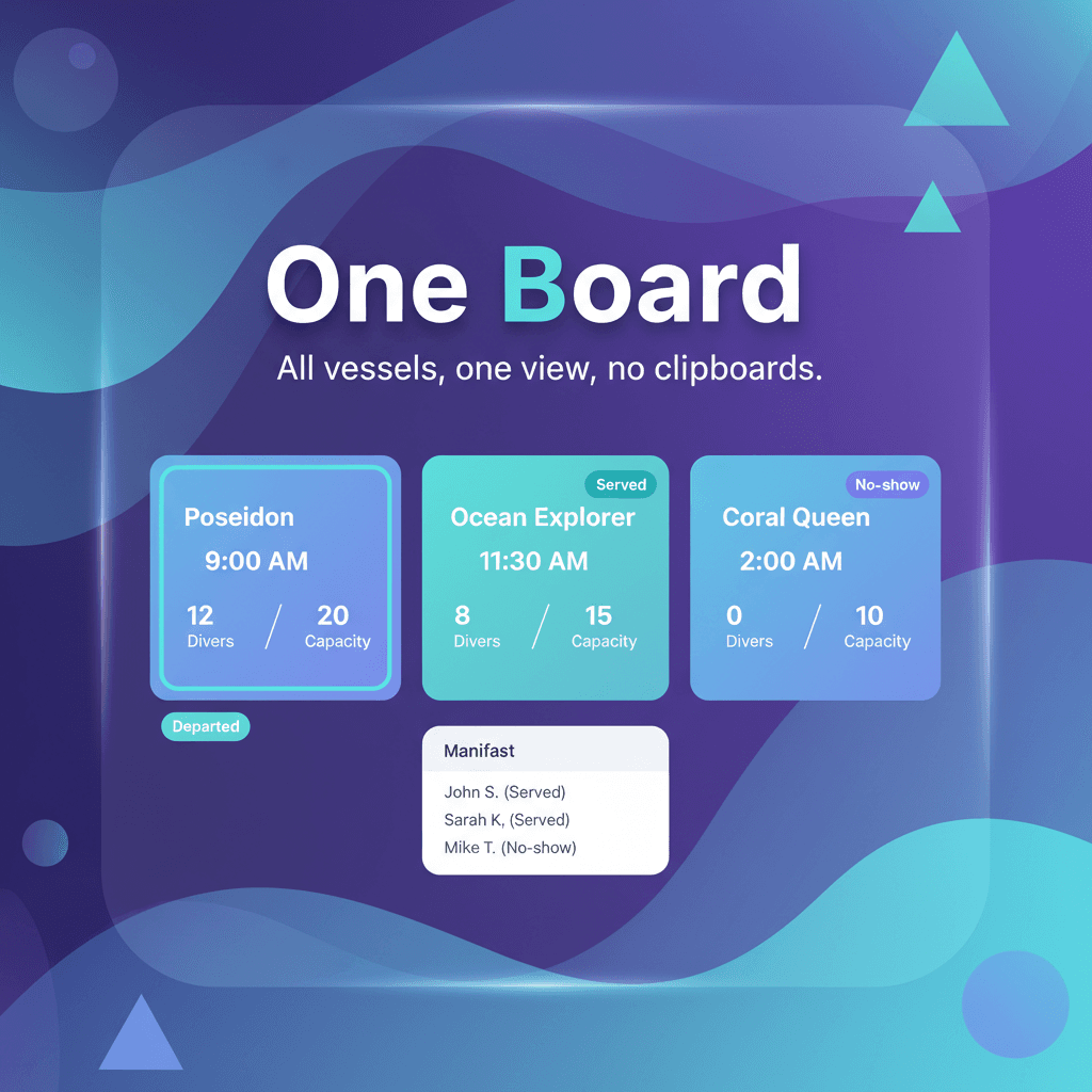 Dive board: Vessels, departures and manifests