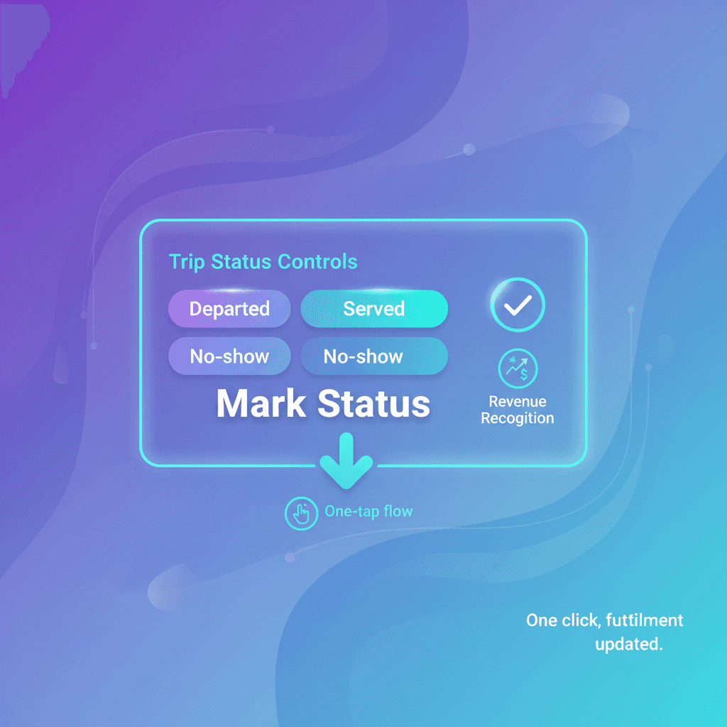 Trip status controls and fulfillment state