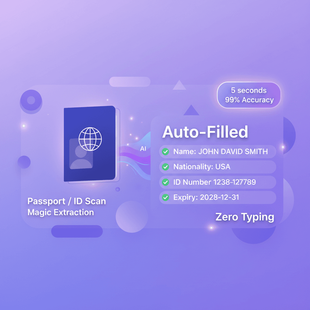 AI extraction results and passport image